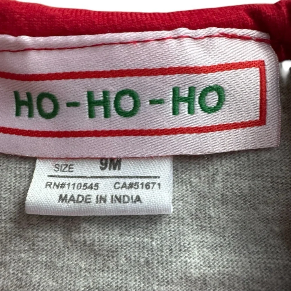 HO Ho Ho Christmas Pajama Santa Paws Puppy Footed Baby Boy 9M